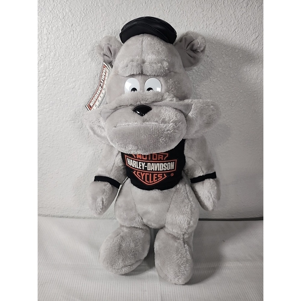 1993 Harley Davidson Plush Bulldog Stuffed Animal Play by Play 17" Tall